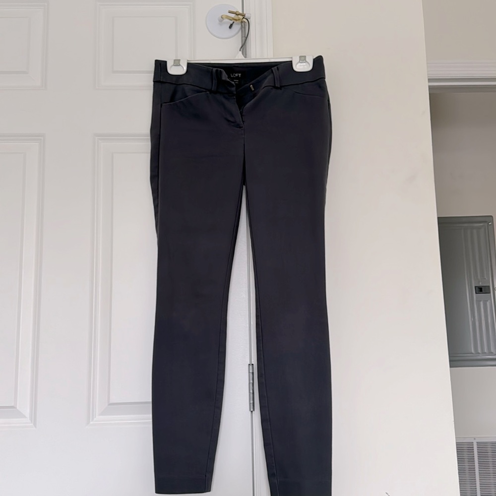 Loft 00 dark grey skinny dress pants.